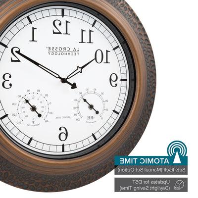 433-3256A 21" Indoor/Outdoor Atomic Metal Wall Clock